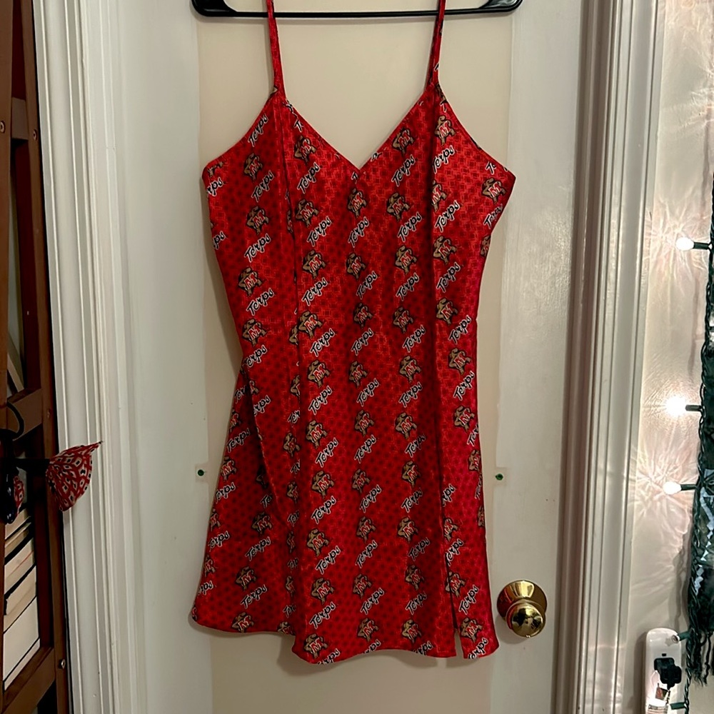 satin University of Maryland Terps pajama slip dress